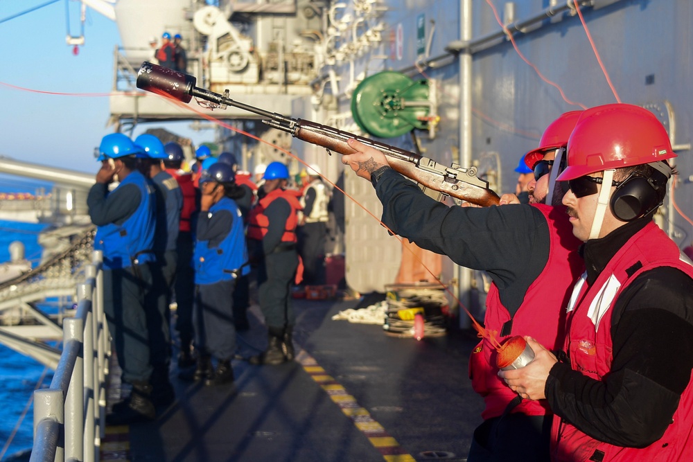 Boxer Demonstrates Fueling-at-Sea with Harpers Ferry