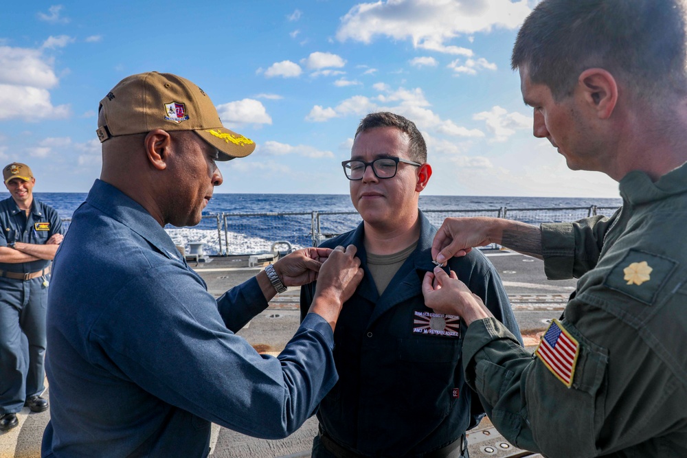 Commander, DESRON 15, Capt. Walter C. Mainor, visits USS Shoup (DDG 86)