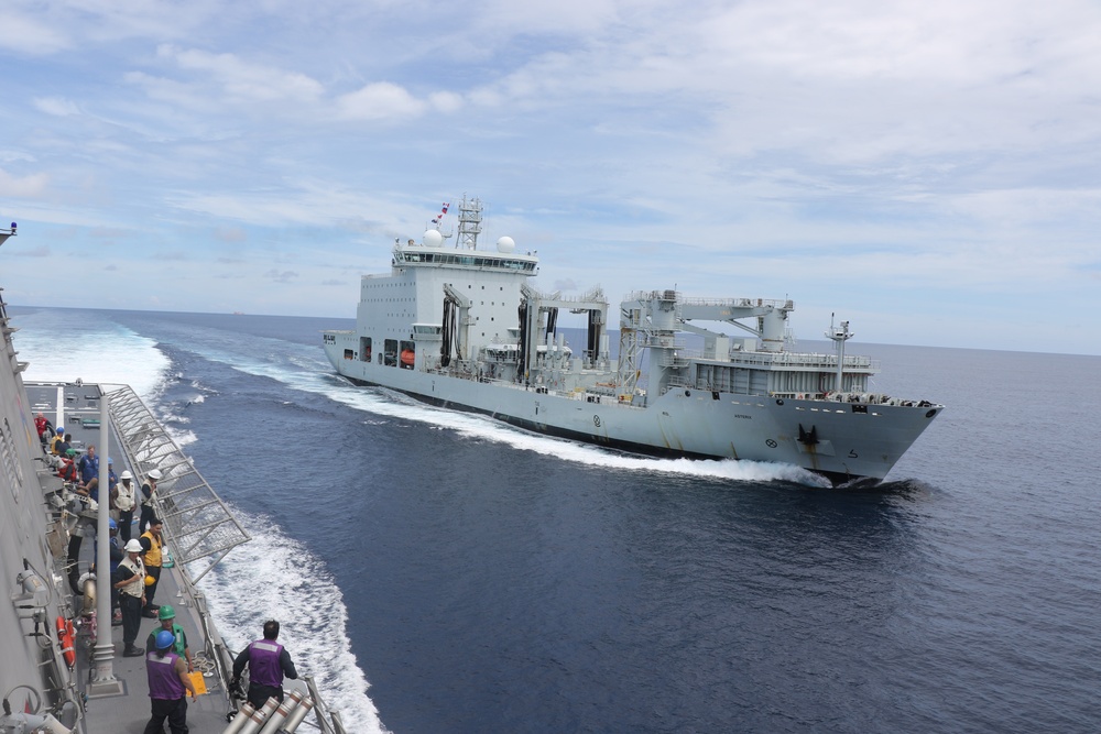 USS MOBILE (LCS 26) CONDUCTS REPLENISHMENT-AT-SEA WITH MV ASTERIX