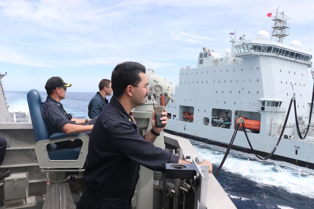 USS MOBILE (LCS 26) CONDUCTS REPLENISHMENT-AT-SEA WITH MV ASTERIX