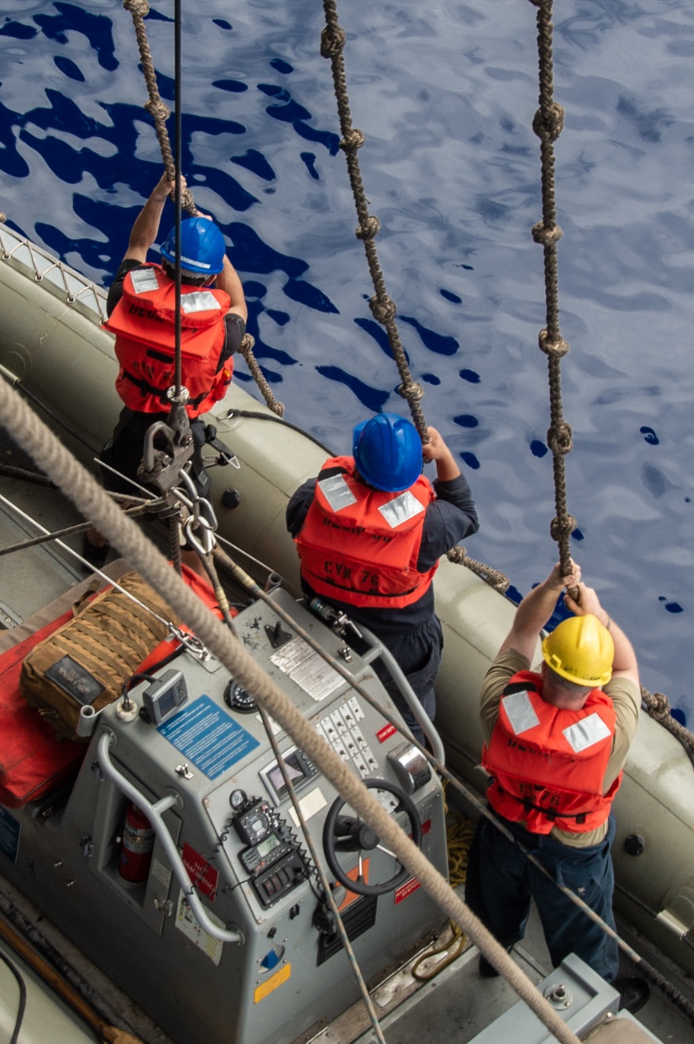 USS Ronald Reagan (CVN 76) Sailors conduct small boat operations