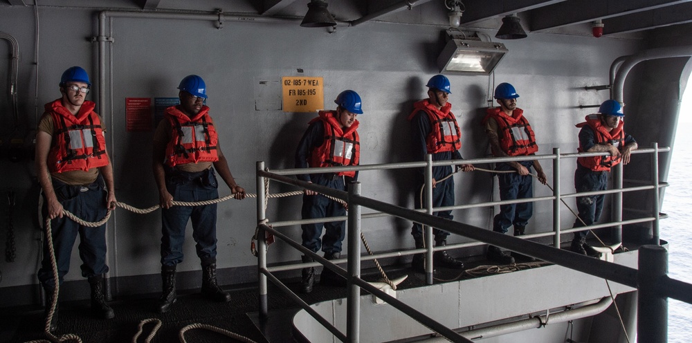 USS Ronald Reagan (CVN 76) Sailors conduct small boat operations