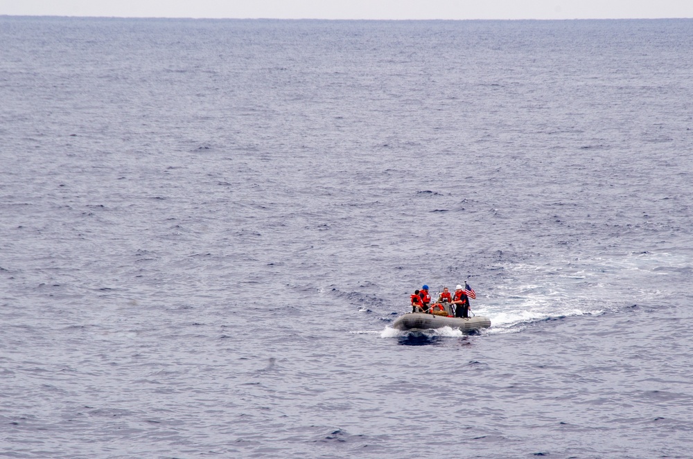 USS Ronald Reagan (CVN 76) Sailors conduct small boat operations