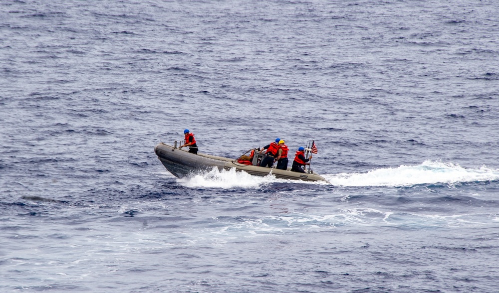 USS Ronald Reagan (CVN 76) Sailors conduct small boat operations