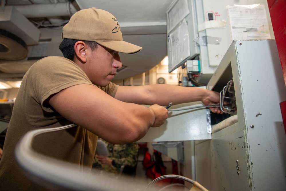 Sailor Calibrates Aircraft Engine Component Test Stand