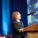 Vice Chief of Naval Operations Adm. Lisa Franchetti delivers remarks at the opening of the Navy Birthday Concert at DAR Constitution Hall in Washington