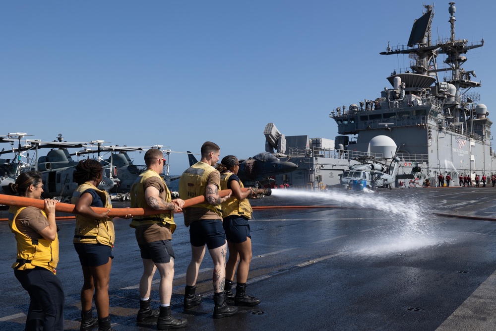 USS BATAAN FLIGHT DECK SCRUB