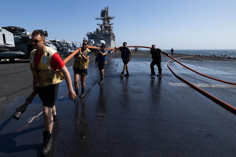 USS BATAAN FLIGHT DECK SCRUB