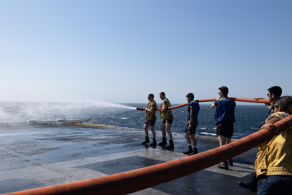 USS BATAAN FLIGHT DECK SCRUB