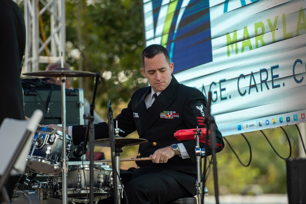 The U.S. Navy Band Cruisers Latin Ensemble performs at Fiesta Baltimore 2023 in Patterson Park in Baltimore, MD