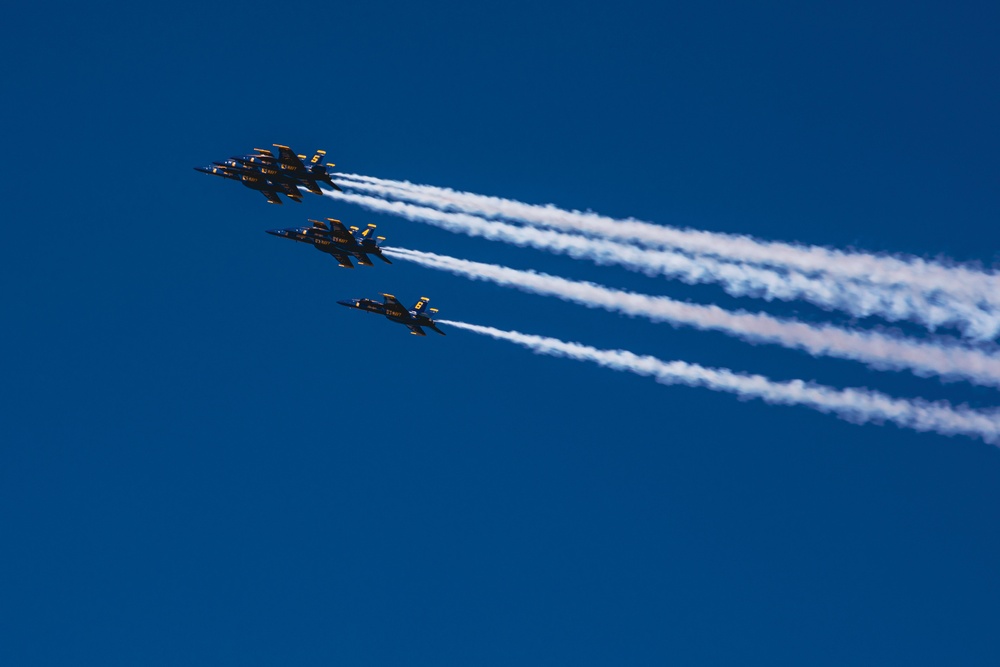 Blue Angels fly in formation over San Francisco