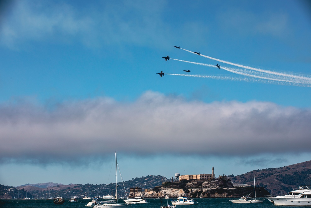 Blue Angels fly over San Francisco