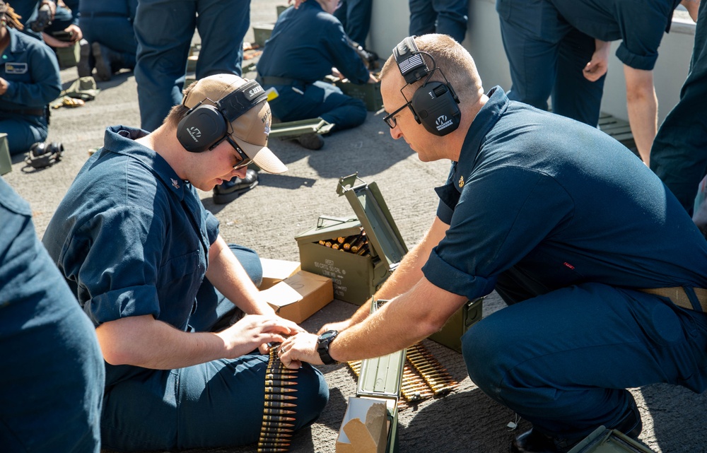 USS Robert Smalls (CG 62) Conducts Crew-Served Weapons Shoot