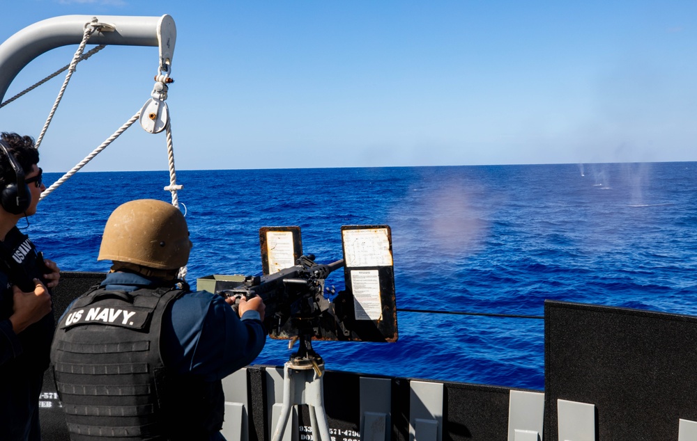 USS Robert Smalls (CG 62) Conducts Crew-Served Weapons Shoot