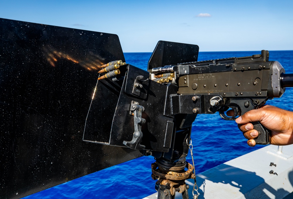 USS Robert Smalls (CG 62) Conducts Crew-Served Weapons shoot