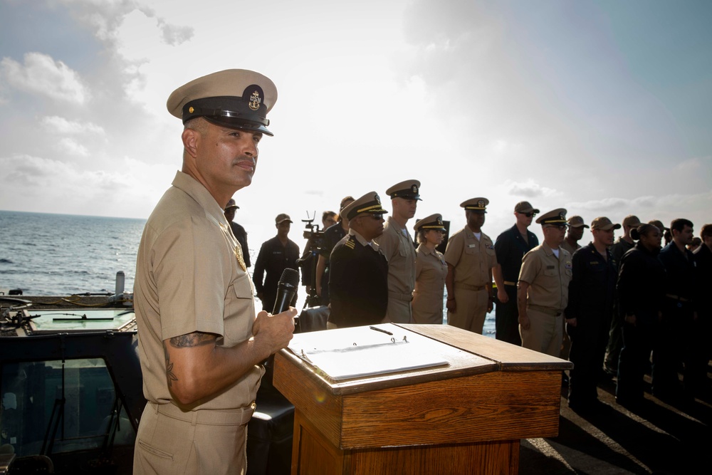 USS Normandy Holds FY24 Chief Pinning Ceremony