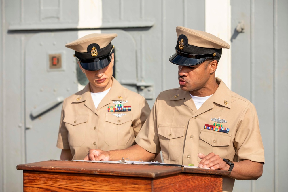 USS Normandy Holds FY24 Chief Pinning Ceremony