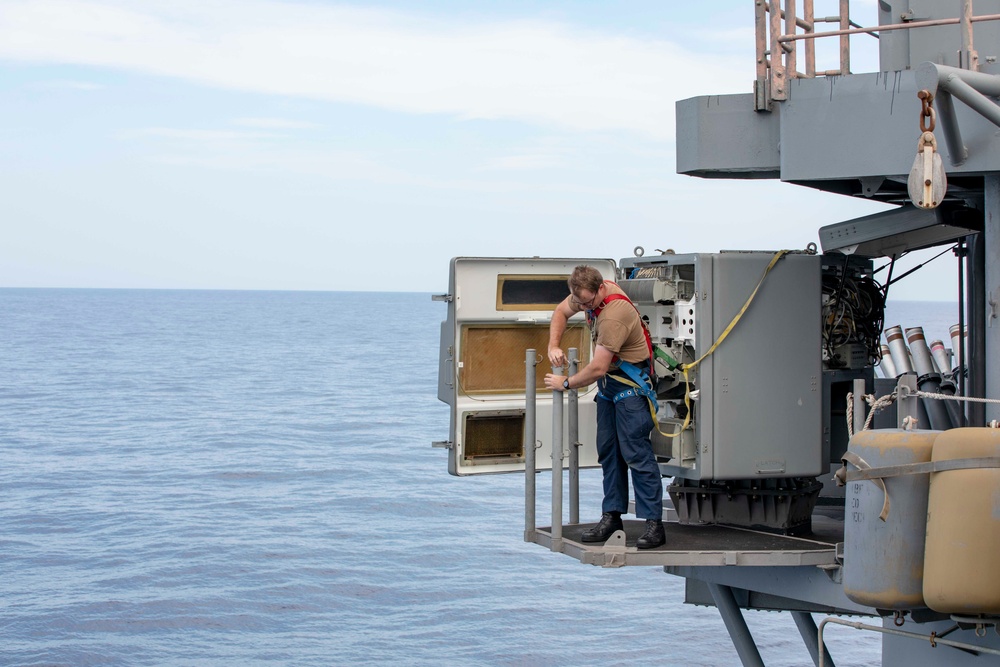 USS Normandy Conducts a Replenishment-at-Sea