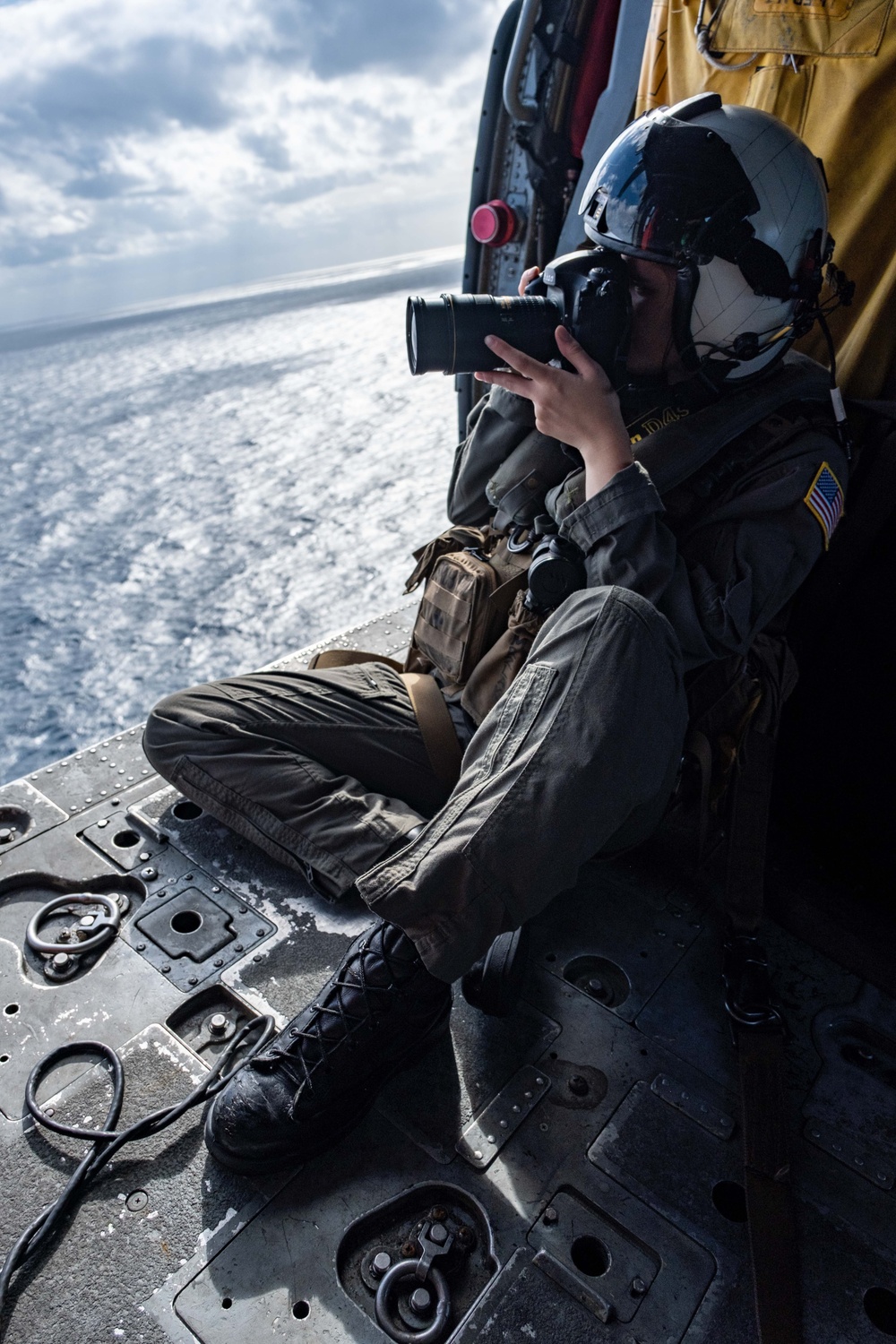 USS Ronald Reagan (CVN 76) Sailors patrol in MH-60S Sea Hawk