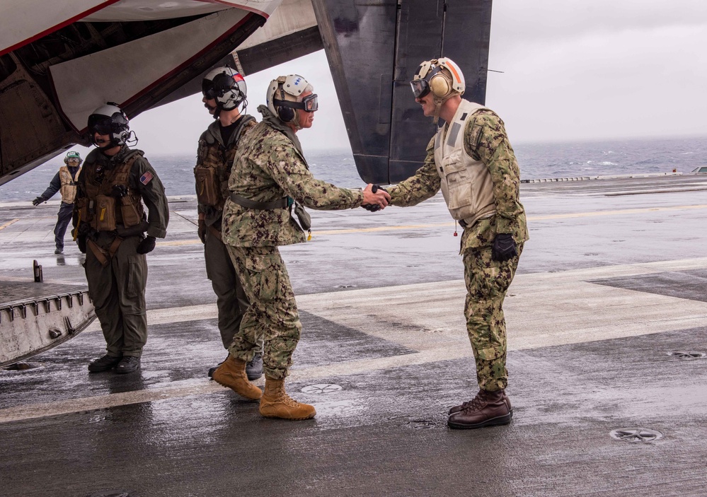 USS Ronald Reagan (CVN 76) hosts tri-lateral summit with U.S. 7th Fleet, JMSDF, and ROK-N