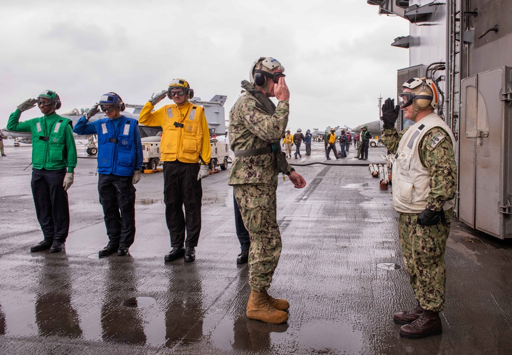 USS Ronald Reagan (CVN 76) hosts tri-lateral summit with U.S. 7th Fleet, JMSDF, and ROK-N