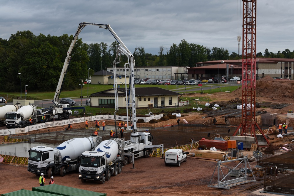 Concrete pouring for the new Spangdahlem Elementary School