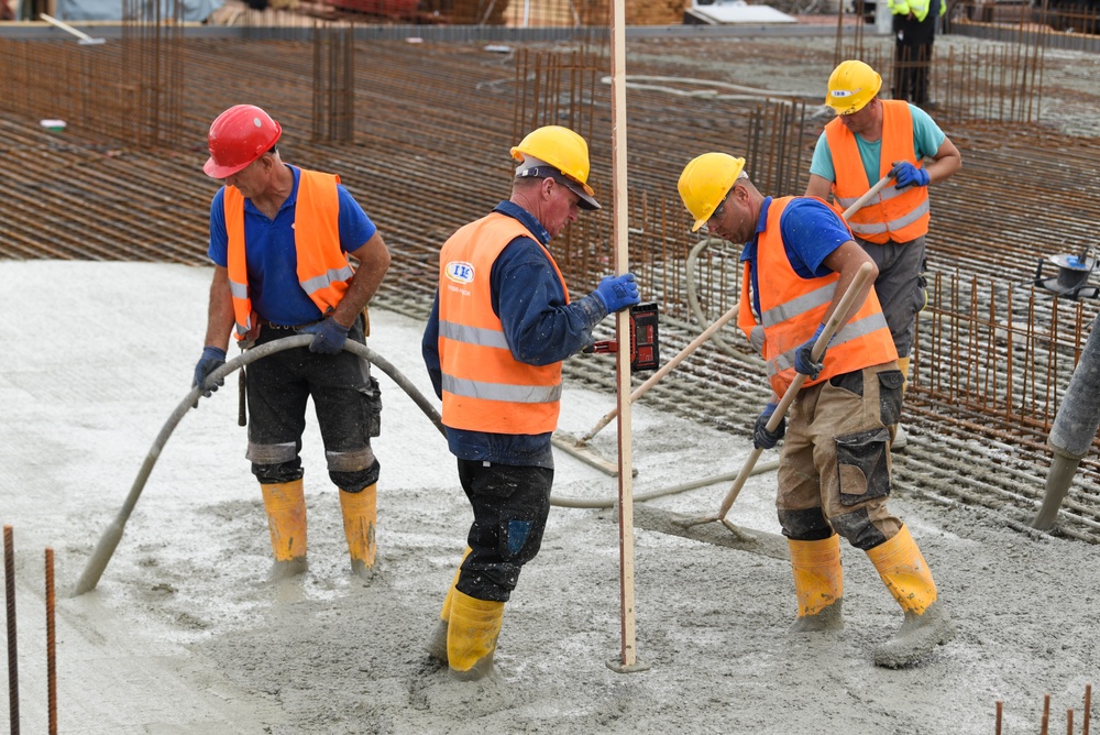 Concrete pouring for the new Spangdahlem Elementary School