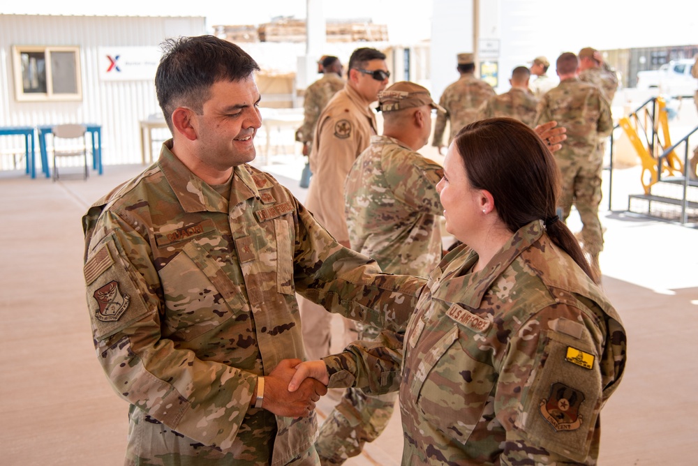 Changing of the guard: 378th AEW holds change of command ceremony