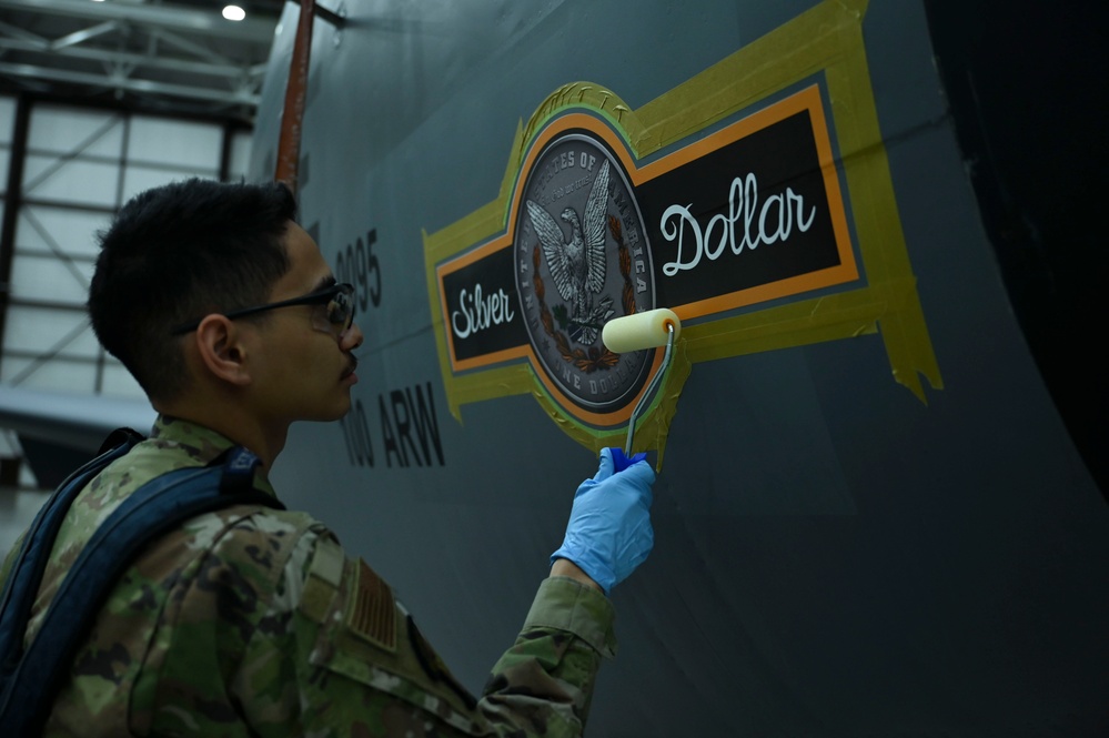 RAFM honors Black Week: KC-135 ‘Silver Dollar’ nose art