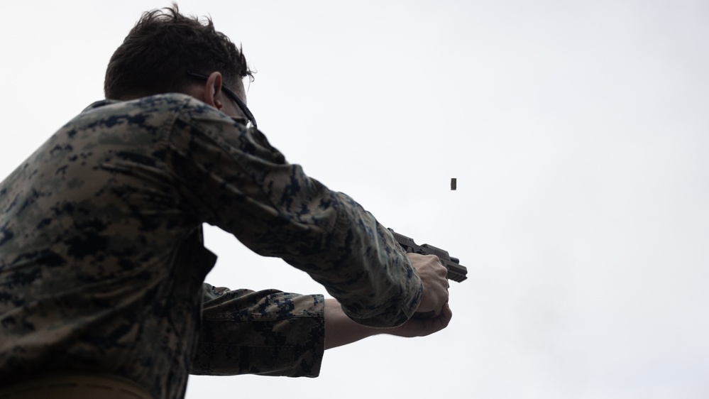 Marines with the 24th MEU Conduct Pistol Qualification