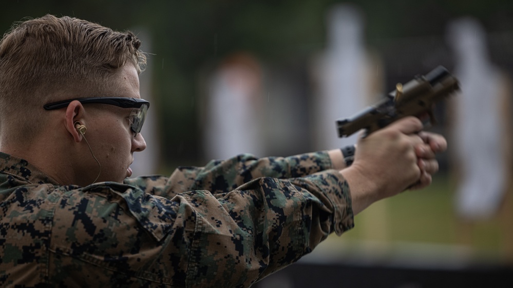 Marines with the 24th MEU Conduct Pistol Qualification