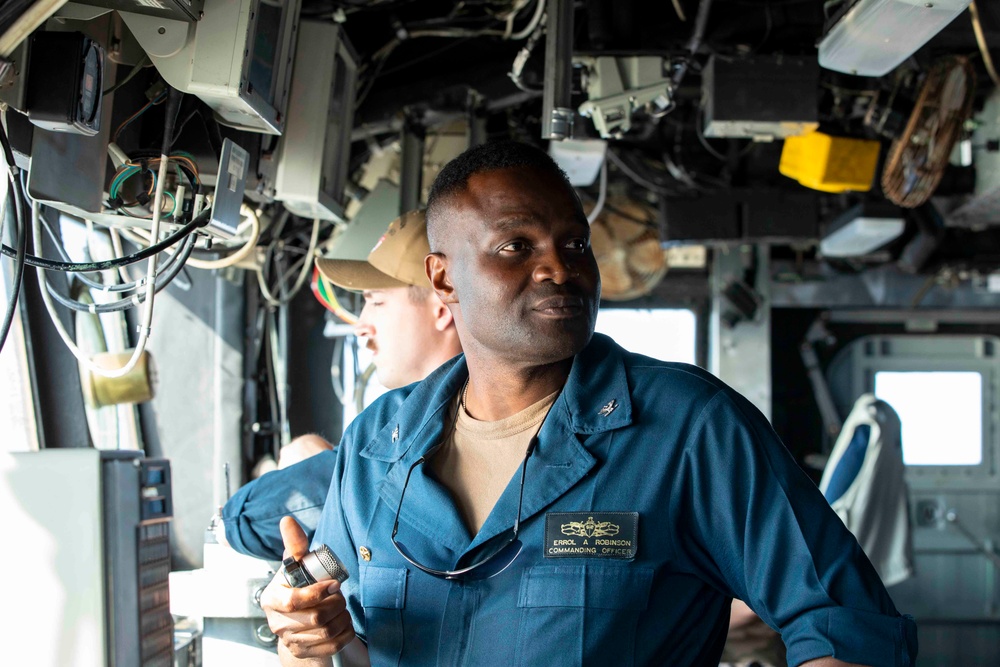 USS Normandy Conducts a Replenishment-at-Sea