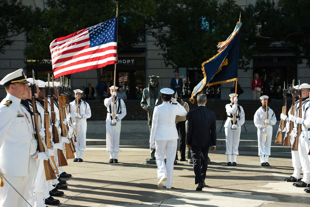 US Navy Ceremonial Band and Ceremonial Guard Performs at Wreath Laying Ceremony