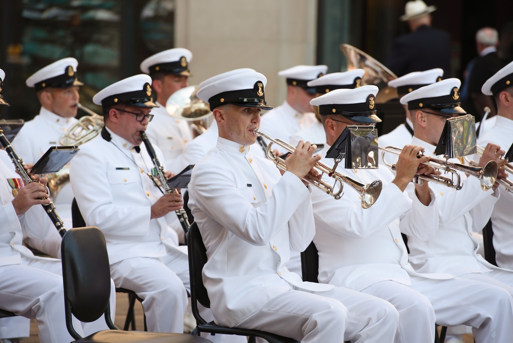 US Navy Ceremonial Band Performs at Wreath Laying Ceremony