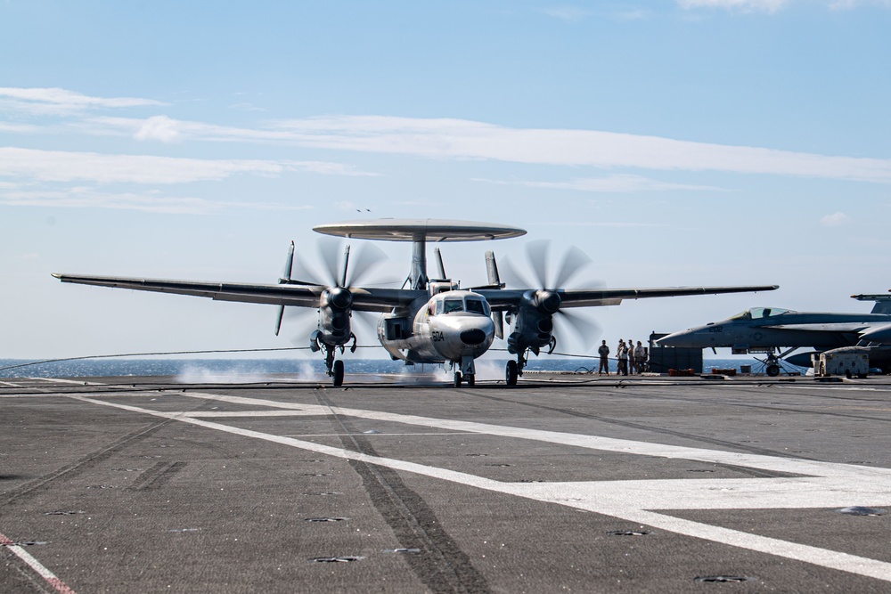 USS Ronald Reagan (CVN 76) Sailors conduct flight operations