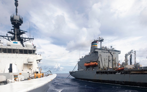 USCGC Munro Conducts Fueling at Sea with USNS Yukon