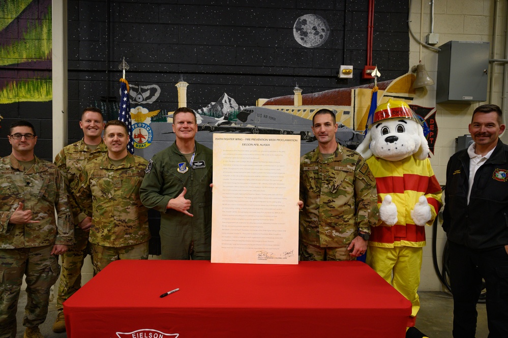 354th Fighter Wing commander signs Fire Prevention Proclamation