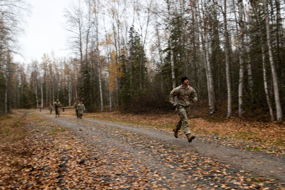 95th Chemical Company Soldiers tackle the obstacle course at JBER