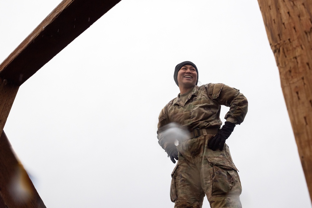 95th Chemical Company Soldiers tackle the obstacle course at JBER