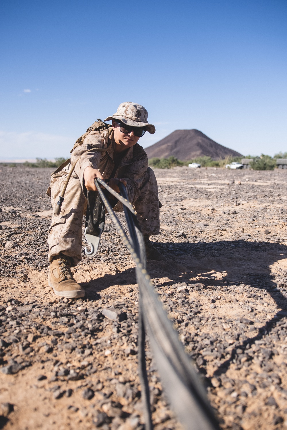 U.S. Marines attached to 8th Engineer Support Battalion Conduct Helicopter Support Team Operations