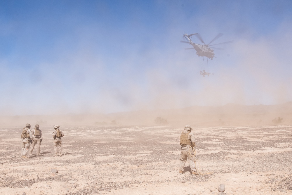 U.S. Marines attached to 8th Engineer Support Battalion Conduct Helicopter Support Team Operations