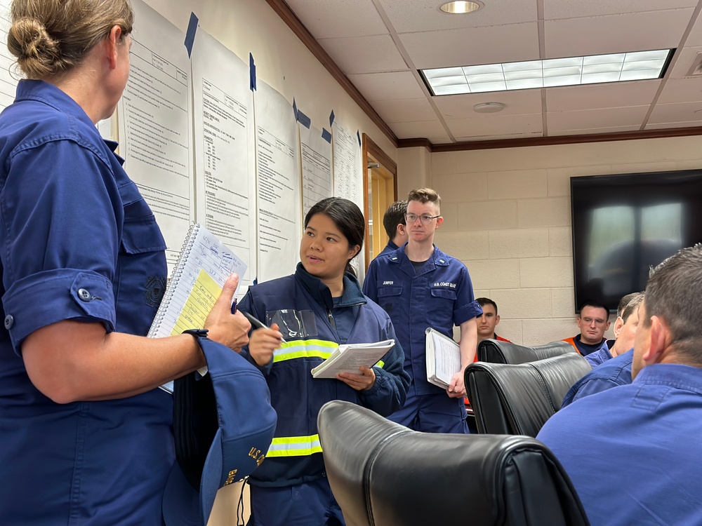 U.S. Coast Guard conducts incident management meeting for Typhoon Bolaven