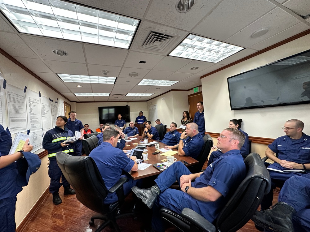 U.S. Coast Guard conducts incident management meeting after Typhoon Bolaven