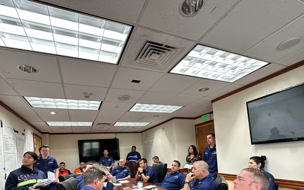 U.S. Coast Guard conducts incident management meeting after Typhoon Bolaven