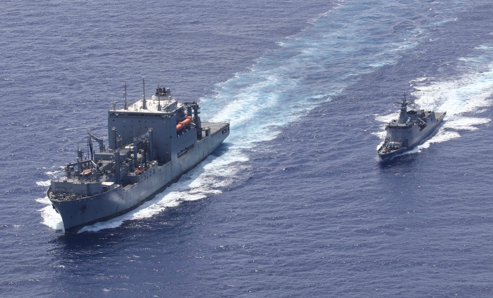 USS Dewey (DDG 105) Conducts Replenishment-at-Sea Exercise During Maritime Training Activity Sama Sama