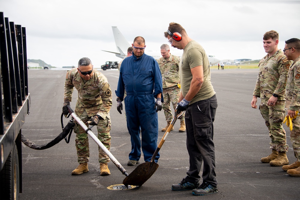 Lajes Field leadership gets dirty with the Dirt Boyz