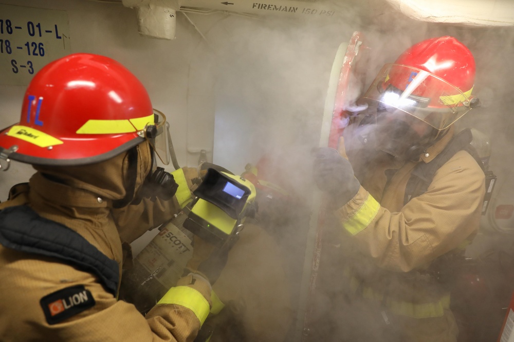 Firefighting Training Onboard USS Ramage