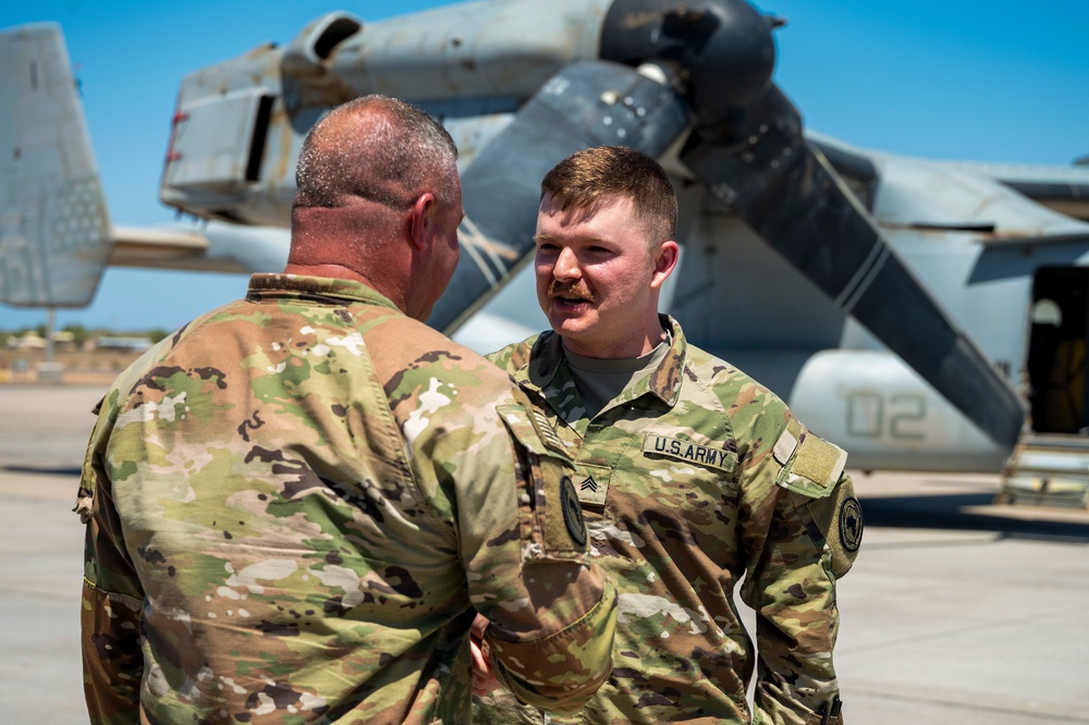 U.S. Army Spc. Clayton Ashbill promotes to the rank of SGT