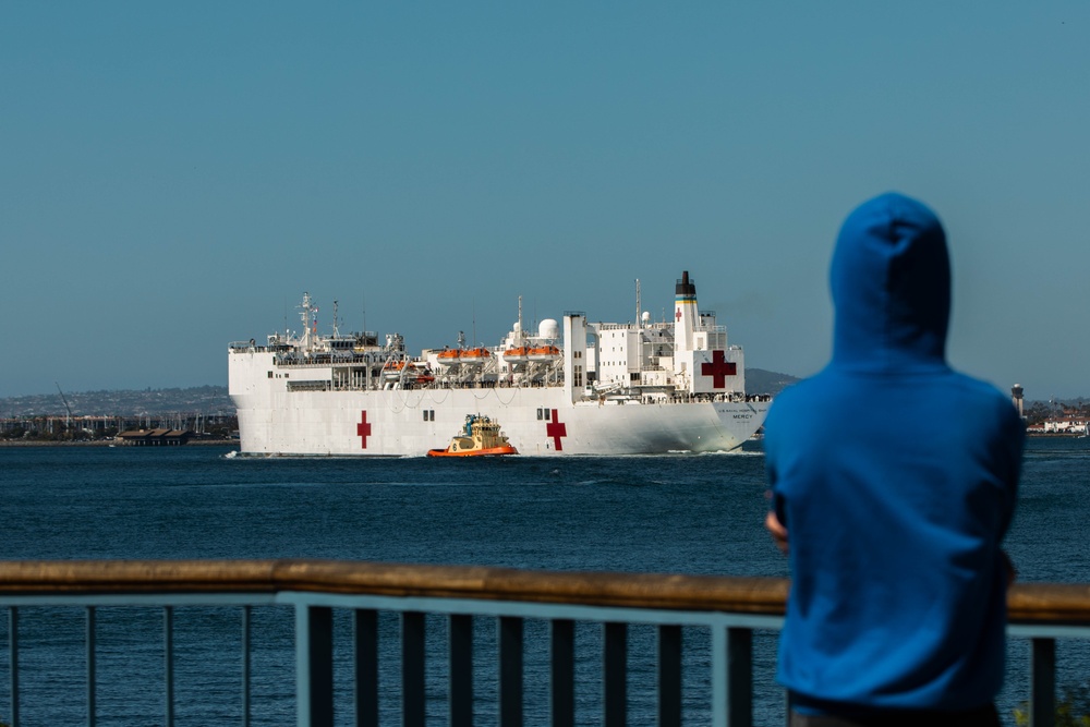 USNS Mercy Gets Underway