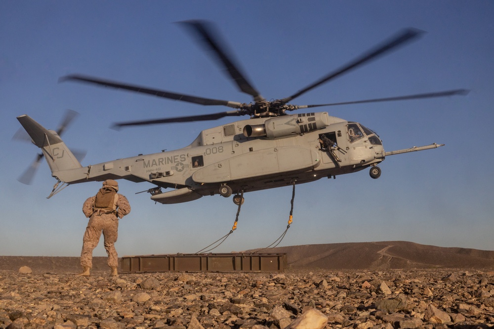 All in a day's work: U.S. Marines perform terrain flying, aerial gunnery and external heavy lifts with CH-53K King Stallion